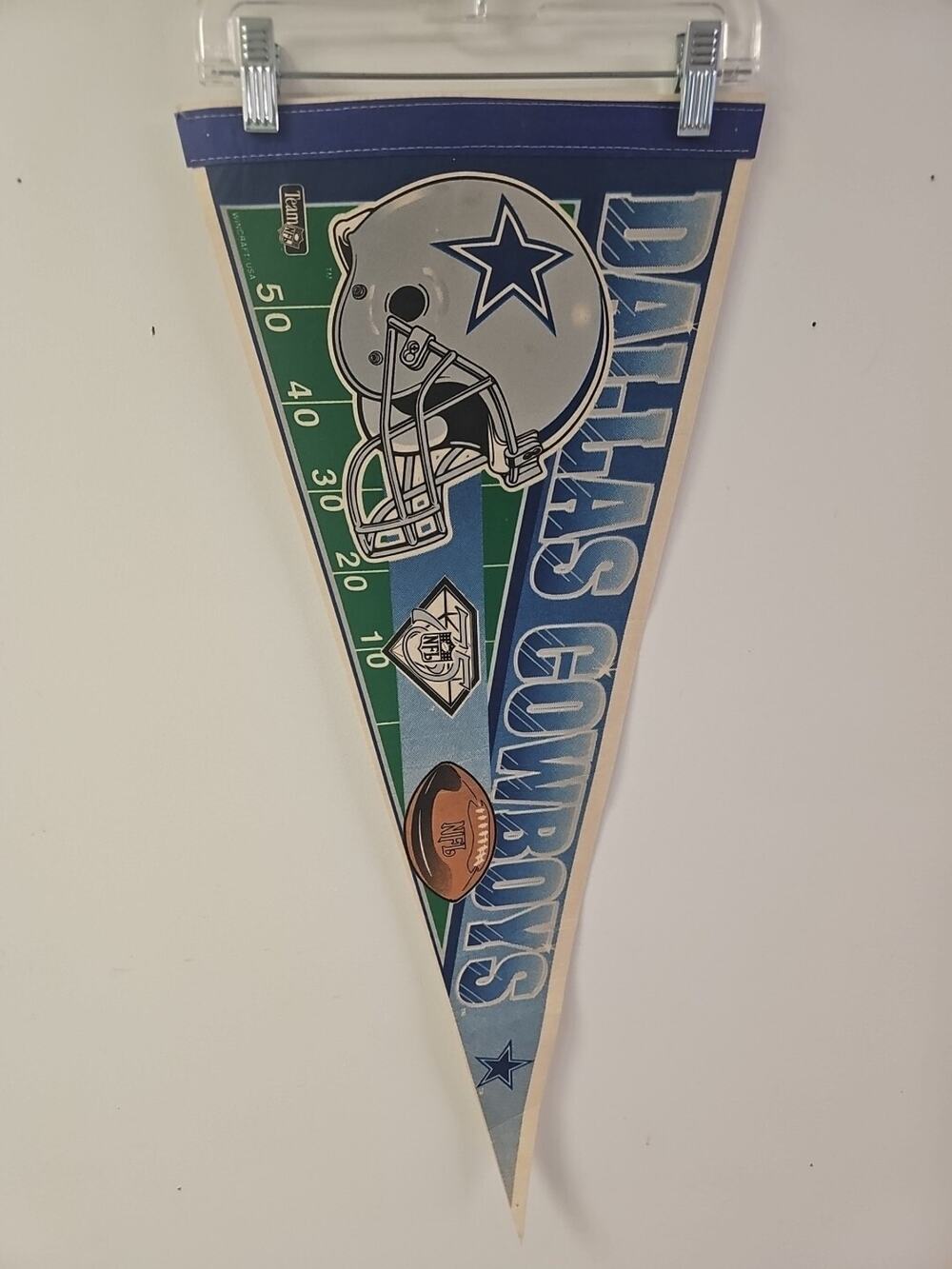 Vintage Dallas Cowboys Felt Pennant NFL Football 30” WinCraft USA Full Size